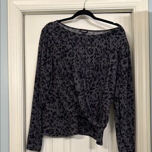 Express Black Leopard Print Women's Top
